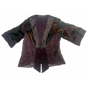 Eclectic S Small Purple Embellished Sequined Kimono